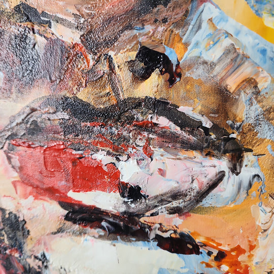 A Contemplating Man - Stunning Textural Portrait Art 100x120cm