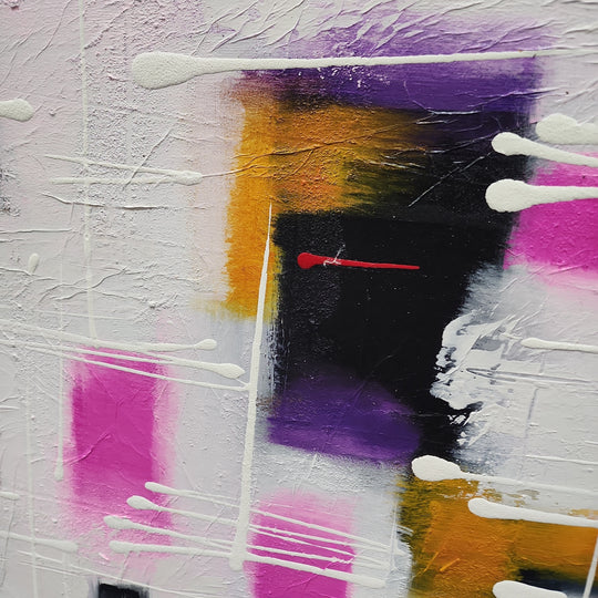 Soft Grunge - Beautiful Modern Abstract Art with Pink-Purple Coloured Accents, size 100x120cm