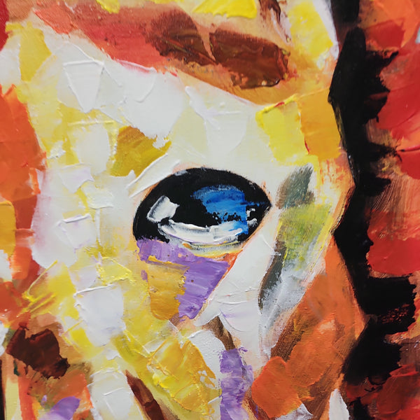 Good Boy- Colourful, Striking Depiction of a Dog Looking Onwards Inquisitively, Size 100x120cm