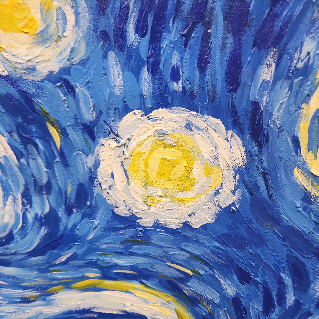 Starry Night - Detailed Van Gogh Reproduction Art Size 100x130cm, Finished in a Black Shadow Frame