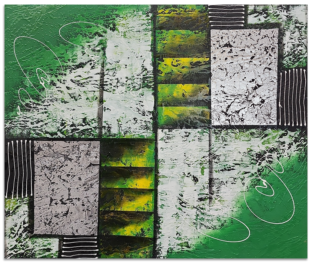 Natural Uniformity - Striking Green Modern Abstract Art size 100x120cm.