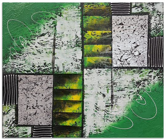 Natural Uniformity - Striking Green Modern Abstract Art size 100x120cm.