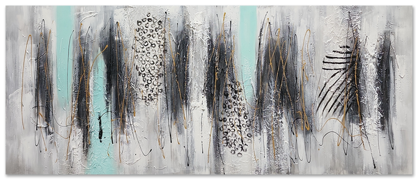 Entranced by the Exotic - Highly Textural Modern Abstract Art 100x240cm