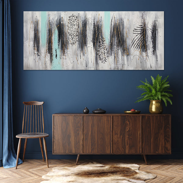 Entranced by the Exotic - Highly Textural Modern Abstract Art 100x240cm