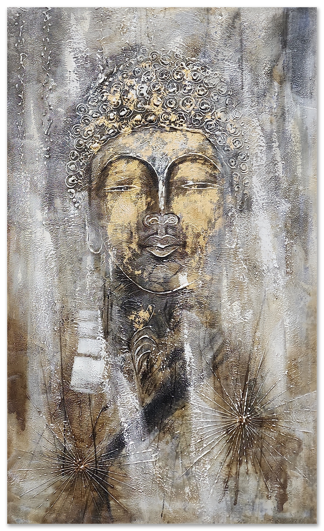 Buddha's Grace - Large Scale 120x200cm  Modern Abstract Art featuring A Portrait of a Buddha