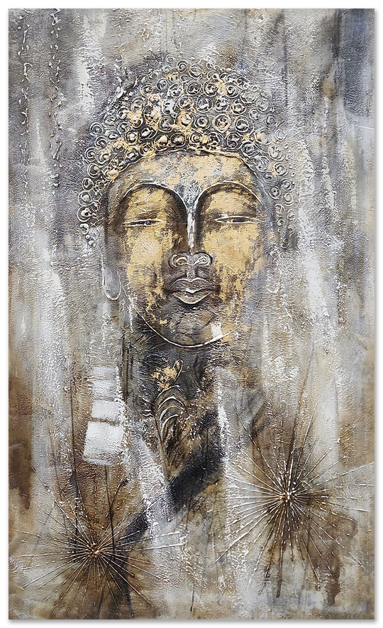 Buddha's Grace - Large Scale 120x200cm  Modern Abstract Art featuring A Portrait of a Buddha