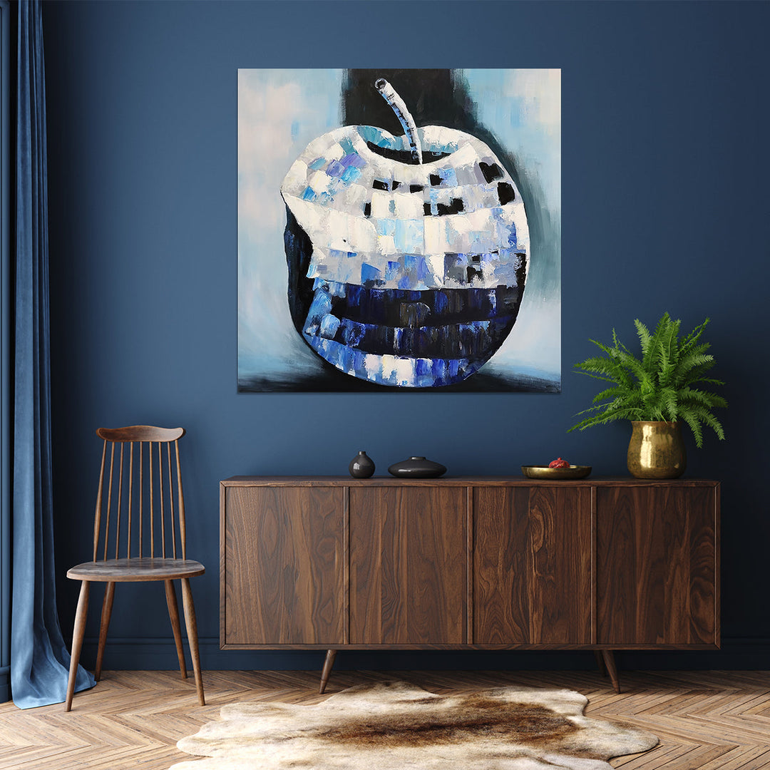 Apple Ecstasy - An Apple Painted in the Style of a Disco Ball Size 100x100cm