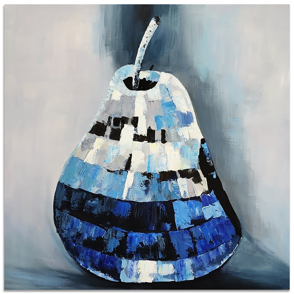 Pear Ecstasy - Whimsical Depiction of a Pear size 100x100cm