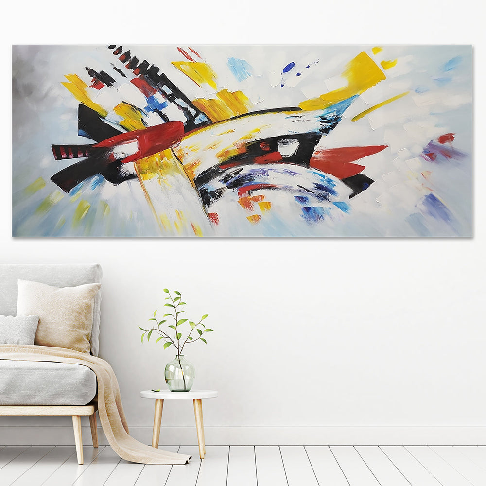 Strokes of Colour - Colourful, thickly textured Abstract Art 100x240cm