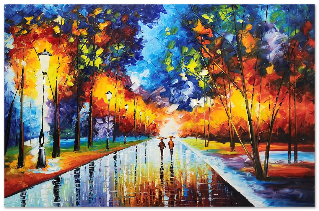 A Dreamlike Pathway - Stunning Colourful Palette Knife Oil Painting 120x180cm