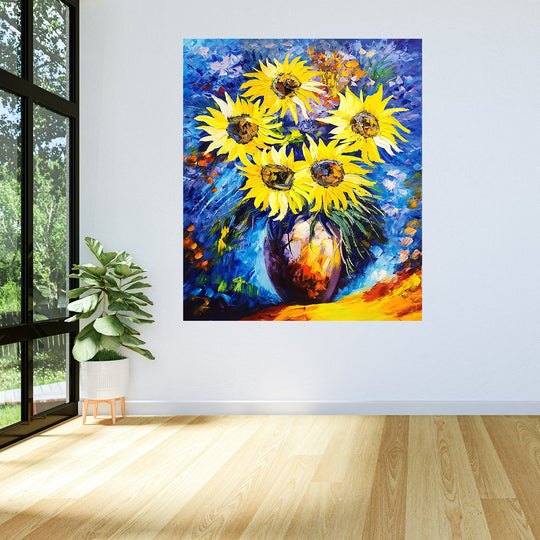 Sunflowers in a Vase - Beautiful Palette Knife Floral Art 90x120cm