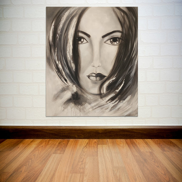 Portrait of a Girl - Beautiful Portrait of a Young Girl Size 100x120cm