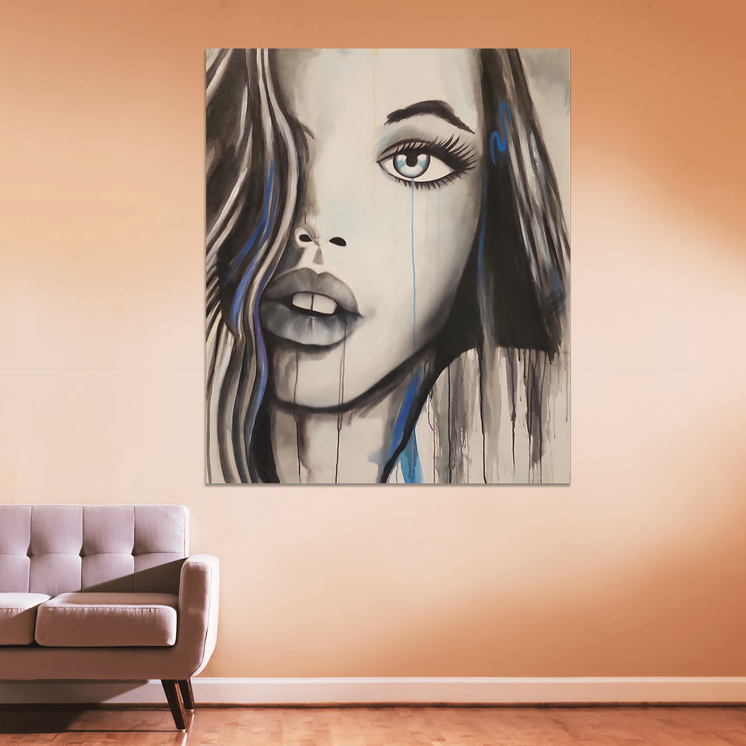 Intimate Gaze - Portrait of a Young Woman Size 100x120cm