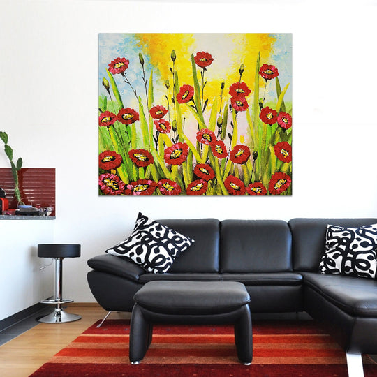 Red Bliss - Colourful Floral themed Artwork Size 100x120cm