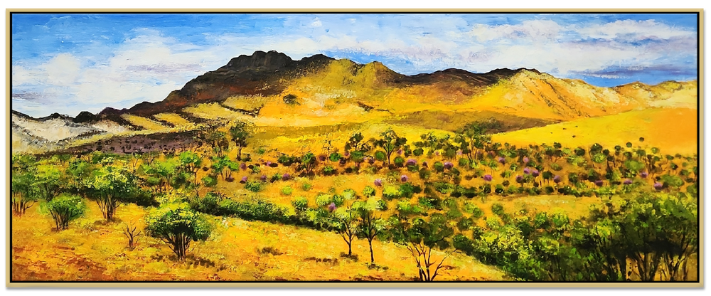 Flinders Ranges - Highly Textural Hand Painted Depiction of the Flinders Ranges, size 80x200cm