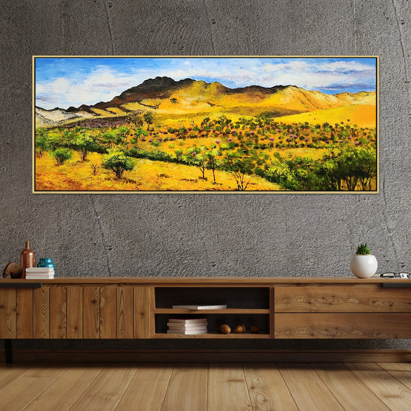 Flinders Ranges - Highly Textural Hand Painted Depiction of the Flinders Ranges, size 80x200cm