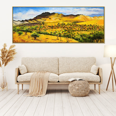 Flinders Ranges - Highly Textural Hand Painted Depiction of the Flinders Ranges, size 80x200cm