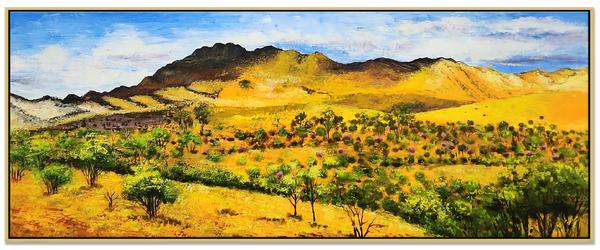 Flinders Ranges - Highly Textural Hand Painted Depiction of the Flinders Ranges, size 80x200cm