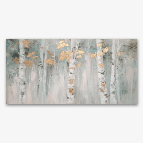 Birch Bliss with Gold Leaf - Asst Sizes Canvas Art - EA206