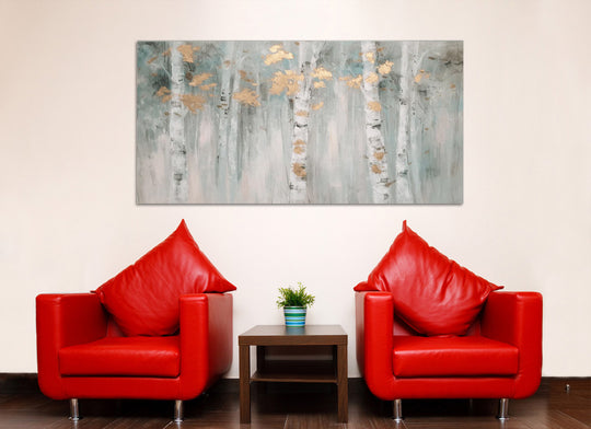 Birch Bliss with Gold Leaf - Asst Sizes Canvas Art - EA206