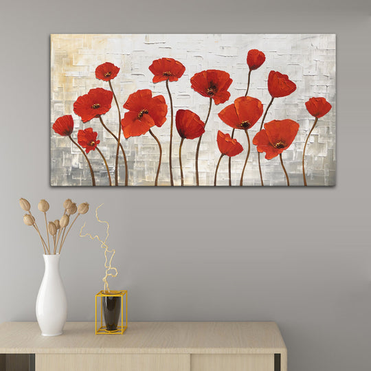 Red Bliss - Hand Embellished Canvas Art - EA855