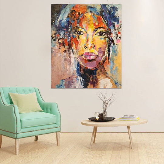 A Portrait from Memory - Stunning Colourful Stylized Portrait Oil Painting size 80x100cm