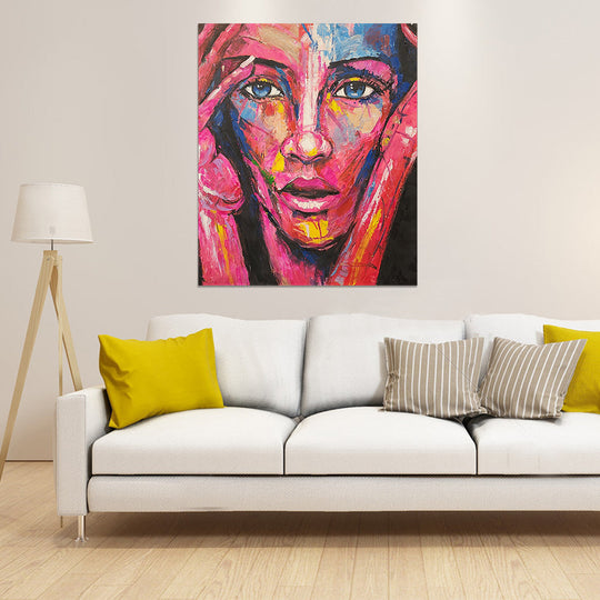 Fervent and Flustered - Stunning Colourful Abstract Portrait Art size 100x120cm